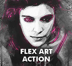 极品PS动作－光线艺术(含高清视频教程)：Flex Art Photoshop Action